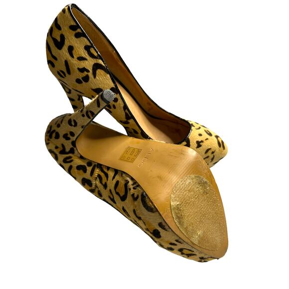 Aldo Leopard Print Pony Hair Ultra High Heels 7.5 - Picture 5 of 6